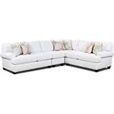 Margo 4 Piece Sectional Sofa in Blanco Off White Chenille